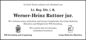 Traueranzeige Werner Ruttner