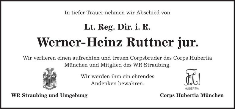 Traueranzeige Werner Ruttner