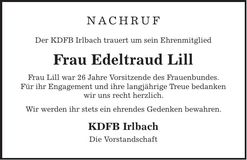 Traueranzeige Edeltraud Lill