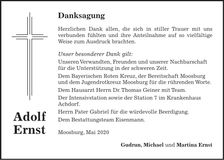 Traueranzeige Adolf Ernst