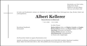 Traueranzeige Albert Kellerer