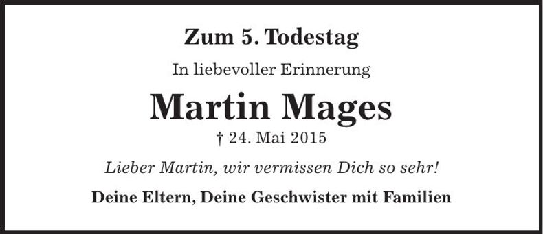 Traueranzeige Martin Mages