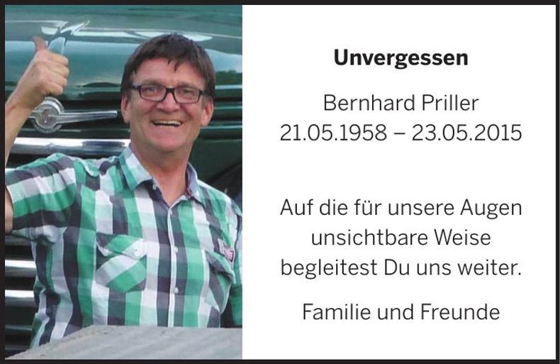 Traueranzeige Bernhard Priller