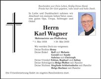 Traueranzeige Karl Wagner