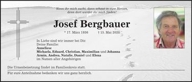 Traueranzeige Josef Bergbauer