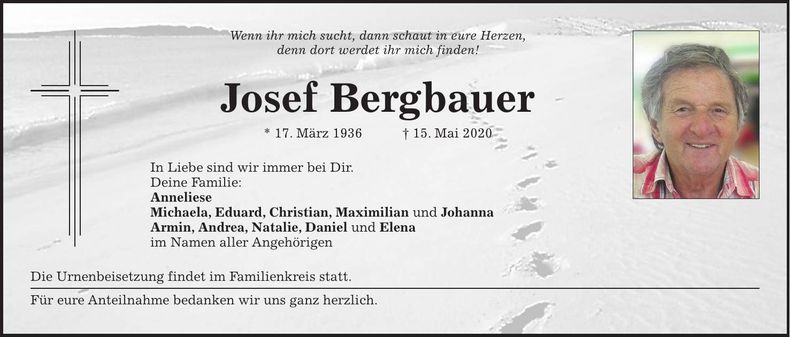 Traueranzeige Josef Bergbauer