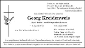 Traueranzeige Georg Kreidenweis