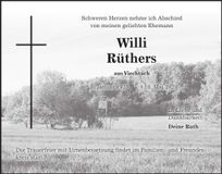 Traueranzeige Willi Rüthers