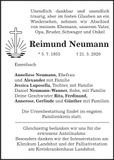 Traueranzeige Reimund Neumann