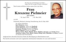 Traueranzeige Kreszenz Pielmeier