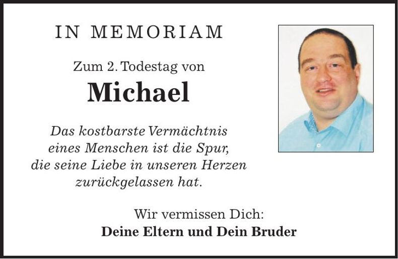 Traueranzeige Michael Hackl