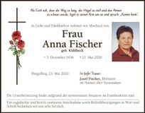 Traueranzeige Anna Fischer