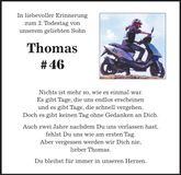 Traueranzeige Thomas Simeth