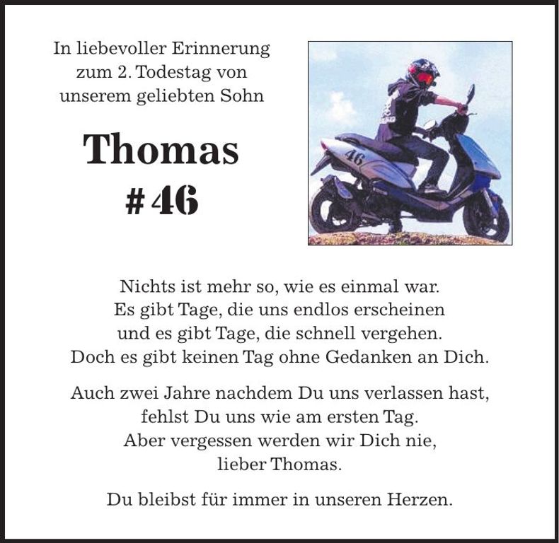 Traueranzeige Thomas Simeth