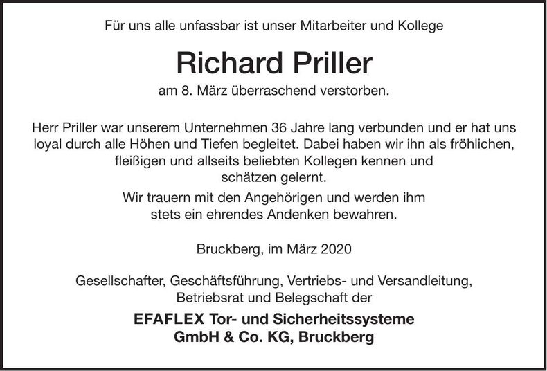 Traueranzeige Herbert Weiß