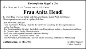 Traueranzeige Anita Hendl