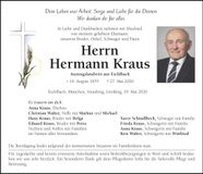 Traueranzeige Hermann Kraus