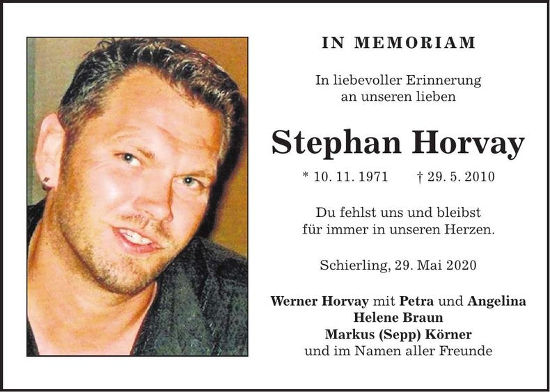 Traueranzeige Stephan Horvay