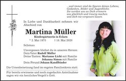 Traueranzeige Martina Müller