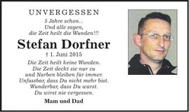 Traueranzeige Stefan Dorner