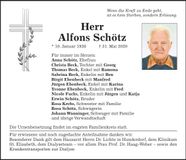 Traueranzeige Alfons Schötz