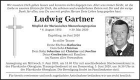 Traueranzeige Ludwig Gartner