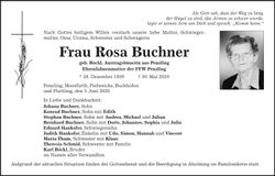 Traueranzeige Buchner Rosa