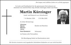 Traueranzeige Martin Kürzinger