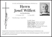 Traueranzeige Josef Wilfert
