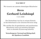 Traueranzeige Gerd Leinhäupl