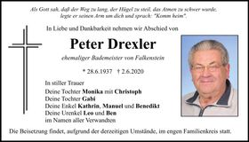 Traueranzeige Peter Drexler