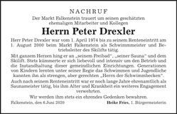 Traueranzeige Peter Drexler