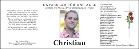 Traueranzeige Christian Neumaier