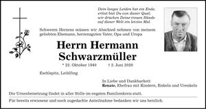 Traueranzeige Herrmann Schwarzmüller