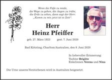 Traueranzeige Heinz Pfeiffer