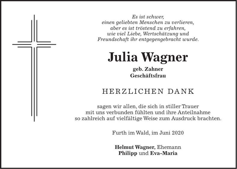 Traueranzeige Julia Wagner