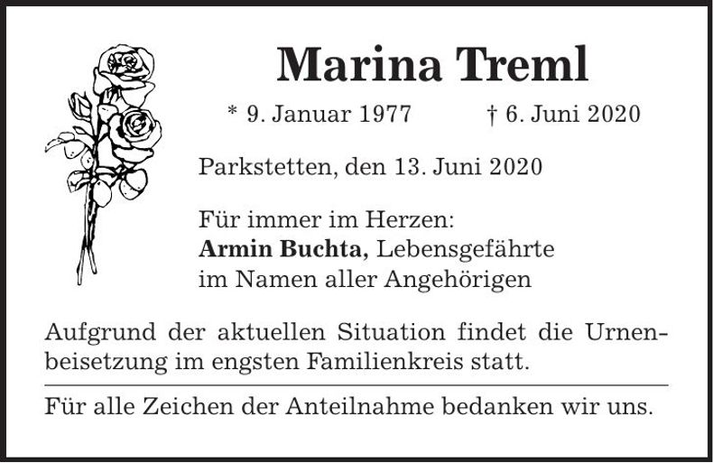 Traueranzeige Marina Treml