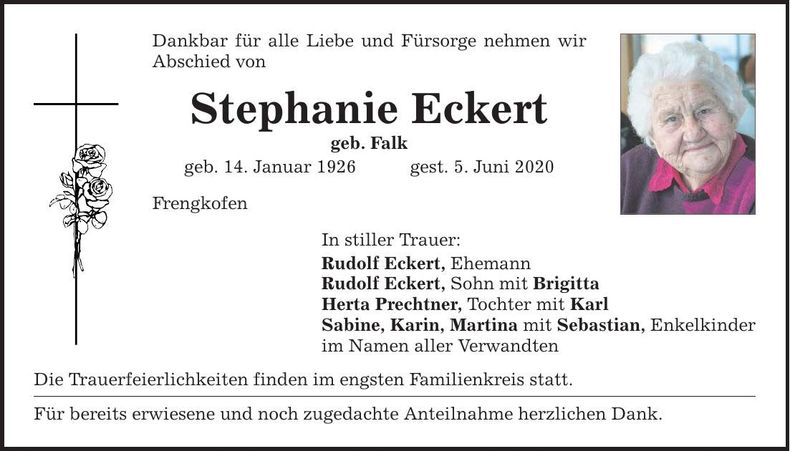 Traueranzeige Stephanie Eckert