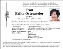 Traueranzeige Erika Ostermeier