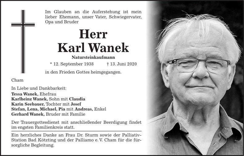 Traueranzeige Karl Wanek