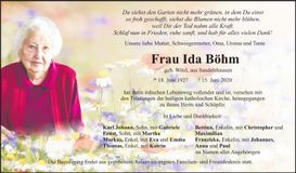 Traueranzeige Ida Böhm