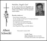 Traueranzeige Albert Schweikl