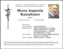 Traueranzeige Augustin Kainzbauer
