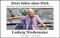 Traueranzeige Ludwig Niedermaier