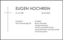 Traueranzeige Eugen Hochrein