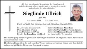 Traueranzeige Sieglinde Ullrich