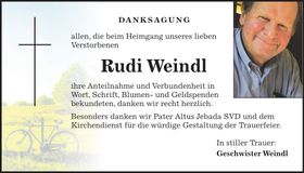 Traueranzeige Rudolf Weindl