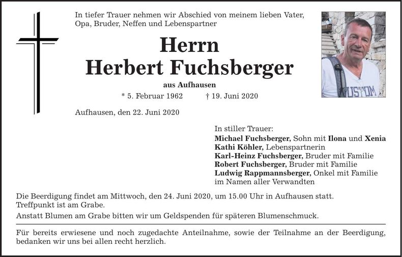Traueranzeige Herbert Fuchsberger
