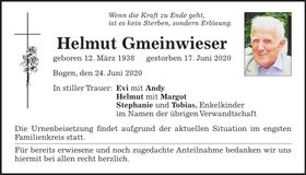 Traueranzeige Helmut Gmeinwieser