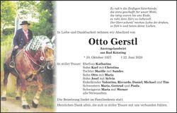 Traueranzeige Otto Gerstl